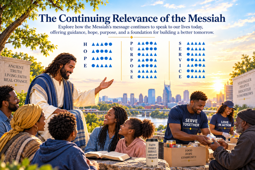 Continuing relevance of the Messiah, showing faith, hope, purpose, service, and community in Nashville.